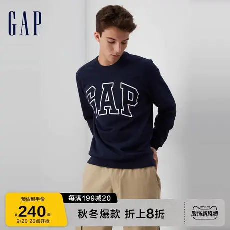 Gap男装秋冬2023新款LOGO宽松抓绒卫衣427434情侣廓形上衣图片