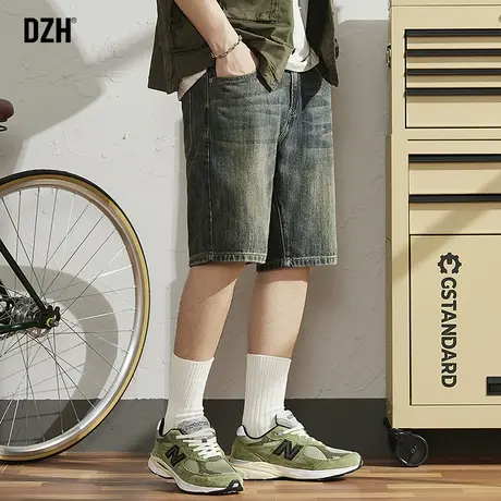 男士5分牛仔短裤男夏季薄款直筒修身五分裤美式复古2203新款中裤商品大图