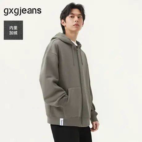 gxg.jeans男装 加厚美式学院风连帽宽松大口袋卫衣 25年春新品图片