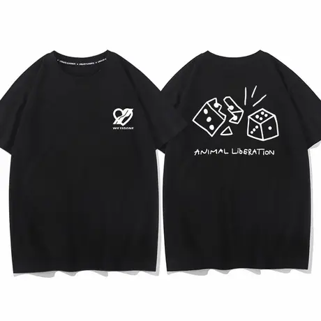 秀洛WE11DONE新款welldone骰子美式短袖T恤男情侣装半袖体恤衣服图片