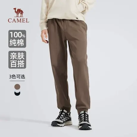 骆驼男装纯棉休闲卫裤男士2025新款秋冬牛奶丝亲肤束脚运动长裤子商品大图
