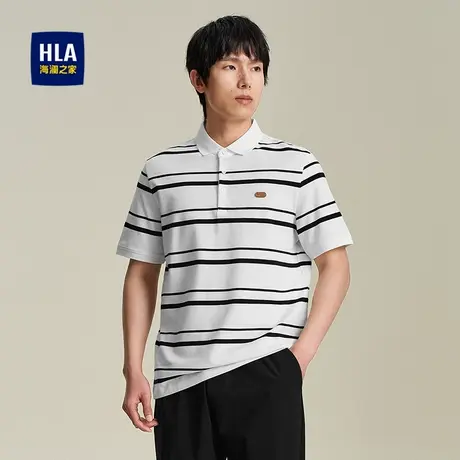 HLA/海澜之家艺术家联名短袖POLO衫25春夏新款翻领时尚条纹T恤男商品大图