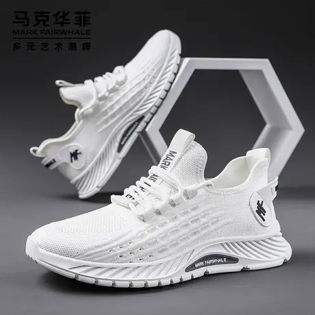 马克华菲飞织网面鞋男夏季2025新款透气百搭软底运动鞋潮牌休闲鞋商品大图