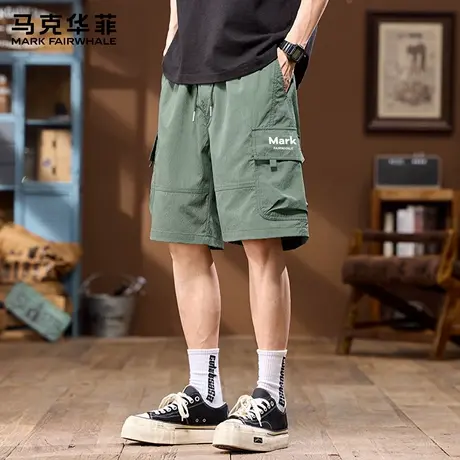 马克华菲美式工装短裤男2025新款宽松夏季薄款休闲五分裤子男款X商品大图
