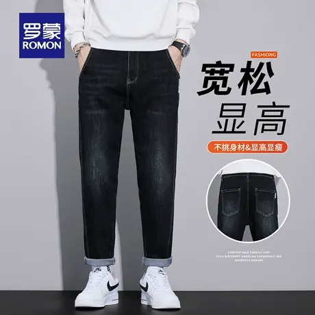 罗蒙2025年秋季新款显高牛仔裤男士宽松百搭潮牌休闲直筒裤子N1Z图片