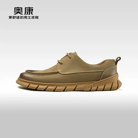 Aokang奥康春秋季新款时尚休闲健步鞋男轻质磨砂舒适耐磨单鞋商品大图