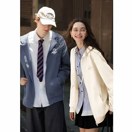 【史努比联名】唐狮春秋新款情侣外套男女连帽卫衣外套情侣装TD图片