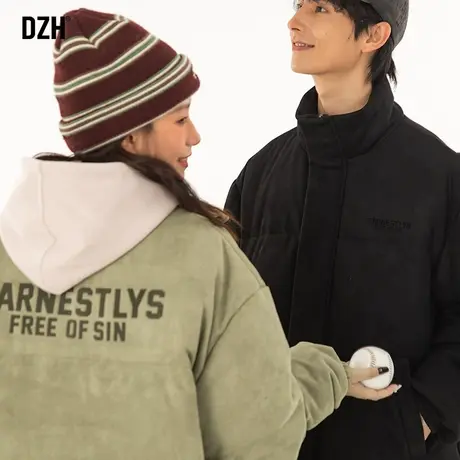 情侣棉衣外套小个子冬季加厚休闲棉服男款潮牌情侣装2023新款棉袄商品大图