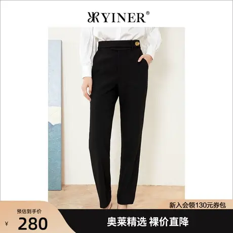 音儿美地女装2022秋季新款高腰分直筒裤职业西裤图片