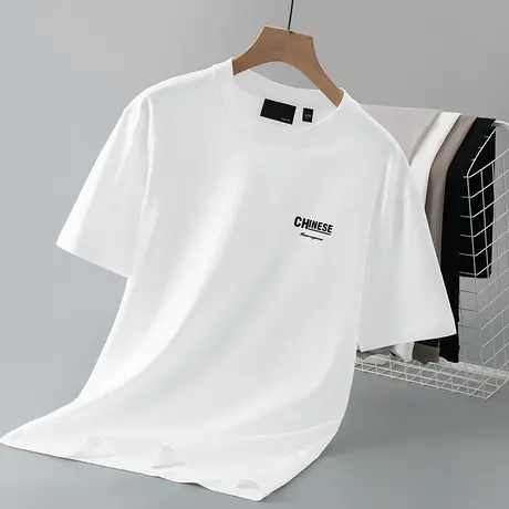 250g重磅纯棉白色t恤男短袖宽松上衣服美式潮流夏季半袖全棉体恤商品大图