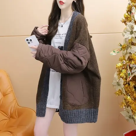 设计感毛衣开衫女2024新款早春季爆款洋气宽松慵懒风加厚针织外套图片