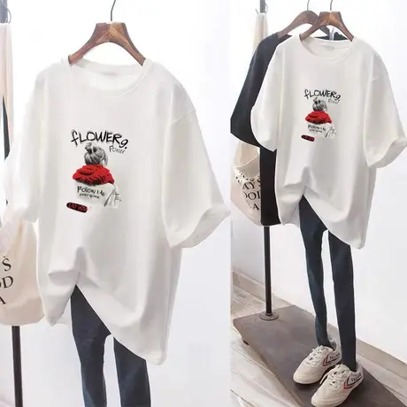 短袖t恤女夏2023宽松韩版小众设计感原宿风学生百搭国风半袖ins潮商品大图