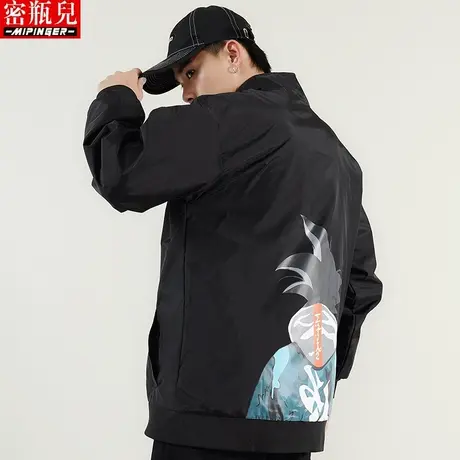 密瓶儿外套男ins潮青少年大码胖子悟空夹克男宽松加肥加大风衣男商品大图