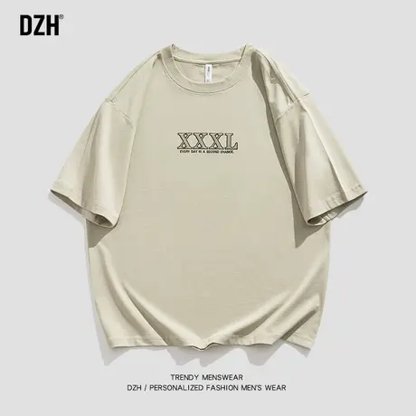 男士重磅刺绣t恤男潮牌短袖2023年新款男女同款纯棉半袖衣服上衣商品大图