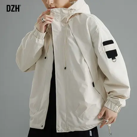 男士工装机能外套男春秋款潮牌2024新款连帽冲锋衣男款飞行员夹克商品大图