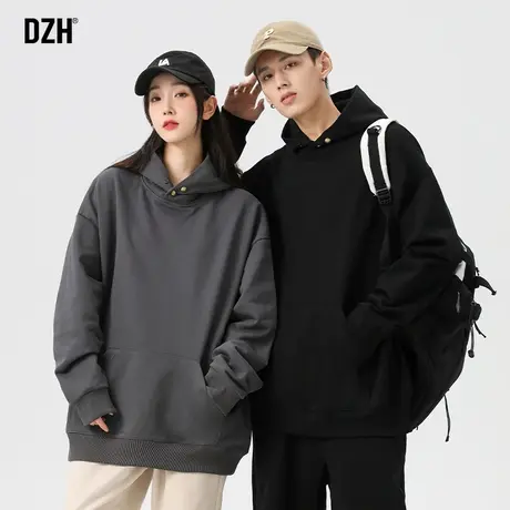 男士纯棉连帽卫衣潮牌男美式重磅宽松慵懒风秋装上衣外套2024新款商品大图