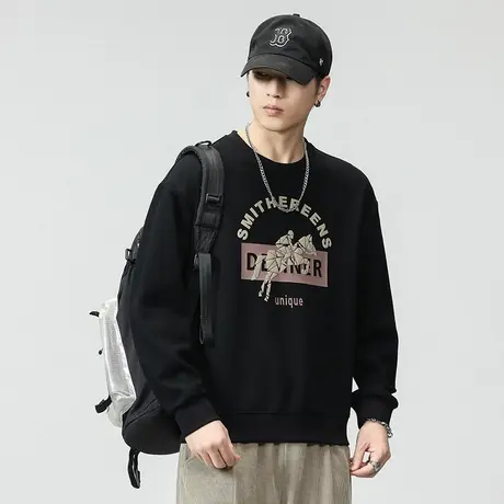 青春流行高档男士卫衣时尚潮牌长袖秋冬款卫衣男士百搭休闲卫衣图片