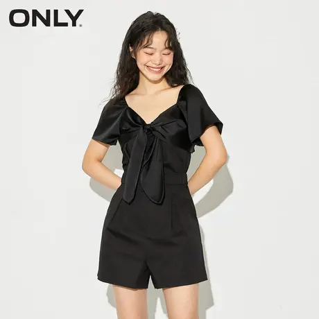 ONLY奥莱春夏设计感蝴蝶结短裤阔腿连体休闲裤女商品大图