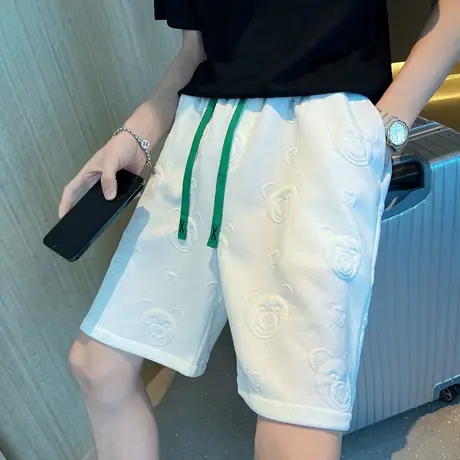 夏季潮牌小熊短裤五分裤裤子沙滩裤中裤宽松休闲潮流百搭运动卫裤商品大图