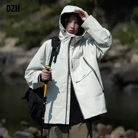 青少年户外三防冲锋衣外套男女同款防风防水登山服2024新款夹克衫商品大图