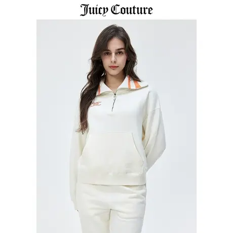 Juicy Couture橘滋卫衣女春季新品美式运动休闲立领套头针织上衣商品大图