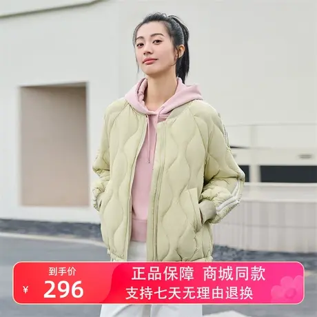 坦博尔2023年秋季新款羽绒服女轻薄短款菱格双条纹棒球领休闲外套图片