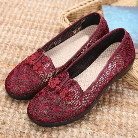 老年人拖鞋女老人防滑奶奶老北京布鞋2023年新款凉鞋软底太太凉拖商品大图