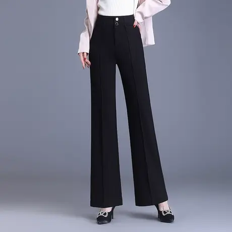 长裤女春秋2023新款高腰垂感宽松阔腿裤韩版通勤显瘦休闲筒喇裤子商品大图