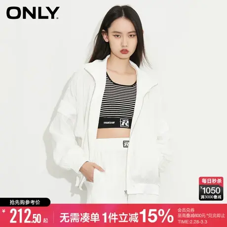 ONLY运动风简约字母印花立领休闲外套女|122236030商品大图