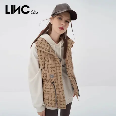 LINCCHIC金羽杰羽绒服女秋潮酷造型感收腰短款马甲外套Y22305159商品大图
