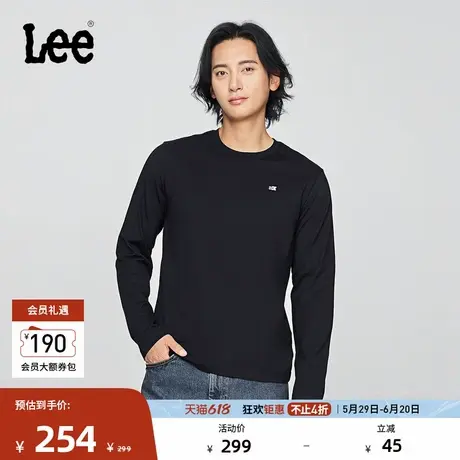 Lee25早秋新品标准版圆领小Logo贴布男长袖T恤休闲LMT0108473RX商品大图