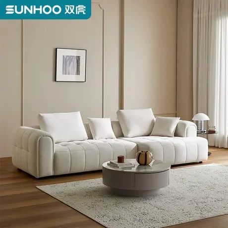 双虎家居泡芙布艺沙发北欧风客厅设计师钢琴键爆款异形沙发P1-003商品大图