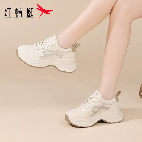 红蜻蜓2025秋季新款老爹鞋女鞋时尚轻便厚底小个子运动休闲鞋大码商品大图