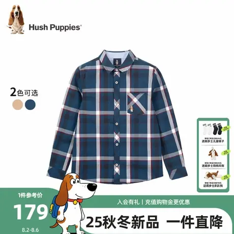 【25秋新品】暇步士童装男童衬衫中大童休闲格子衬衣儿童时尚上衣商品大图