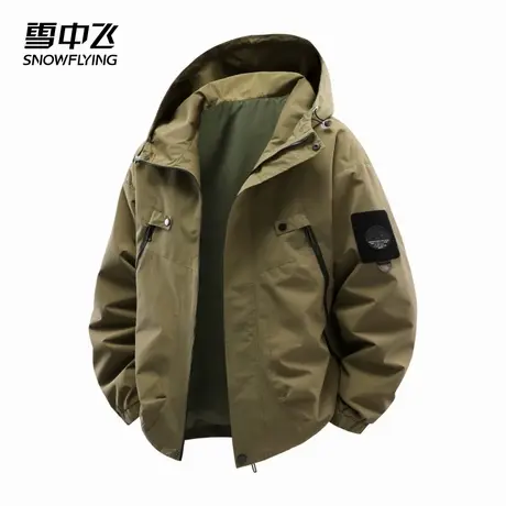 SNOW FLYING/雪中飞休闲夹克男士秋季防风连帽上衣服宽松潮流外套商品大图