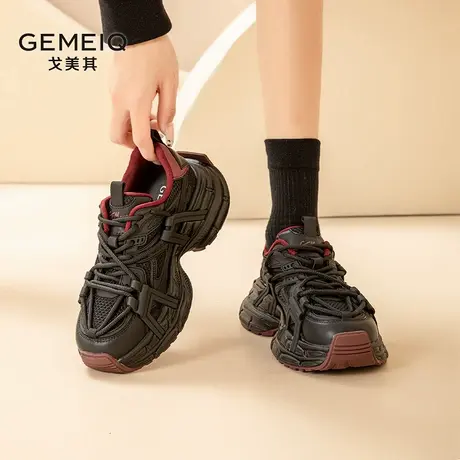戈美其厚底老爹鞋女2025春季季新款网面透气女鞋显脚小休闲运动鞋商品大图
