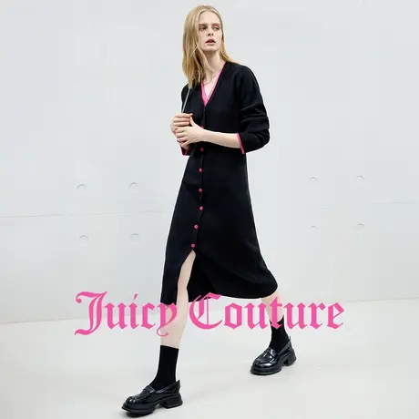 Juicy Couture橘滋连衣裙女2025年秋季新款撞色拼接针织中长裙子商品大图