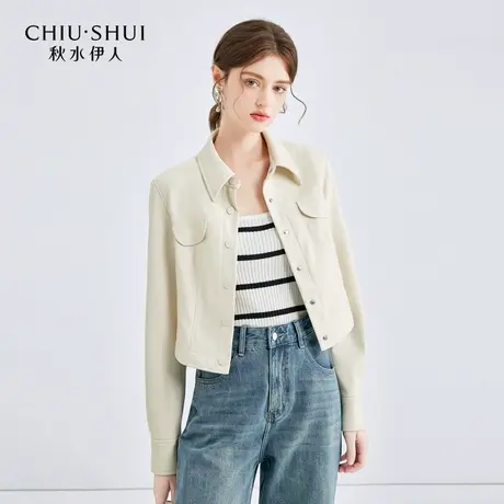 秋水伊人时尚皮衣外套女装秋新款环保pu皮简约好看短外套休闲上衣图片