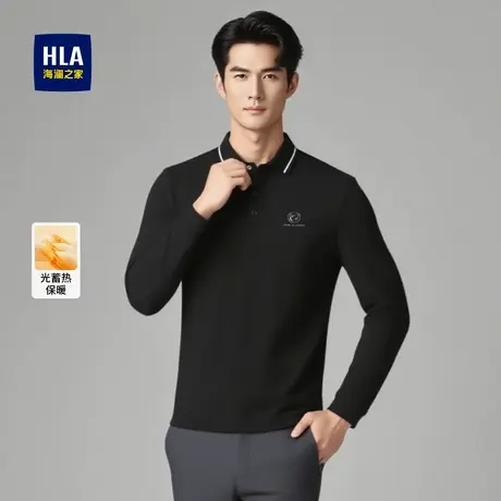 海澜之家中老年爸爸秋装上衣POLO衫秋季中年男士长袖t恤爷爷秋衣商品大图