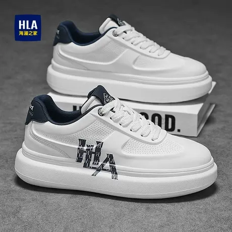 HLA/海澜之家男鞋2025新款秋季透气休闲厚底小白鞋男士百搭板鞋潮图片