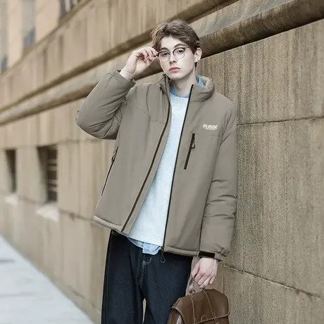 唐狮秋冬季短款棉衣男立领保暖加厚外套简约设计休闲风男装TUTA商品大图