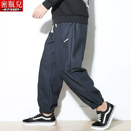 密瓶儿休闲运动裤男宽松秋季男士大码青少年裤子男潮流胖子长裤男商品大图