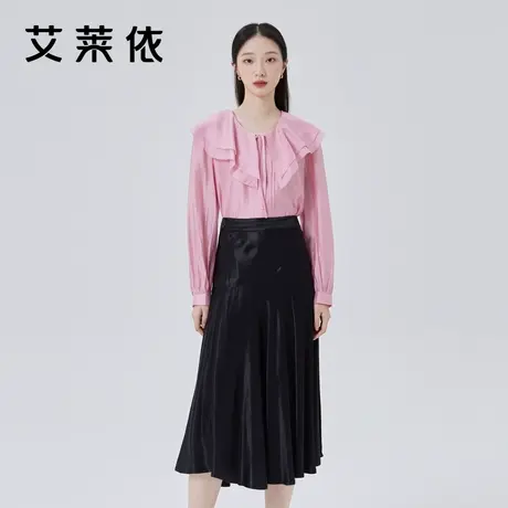 艾莱依商场同款粉色衬衫 高级感超好看上衣女 今年流行的爆款春装商品大图