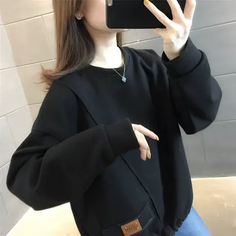 薄款卫衣女2023新款春季爆款韩版宽松慵懒风中长款洋气百搭外套潮图片