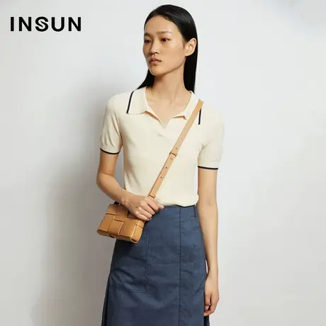 INSUN恩裳秋季撞色小香风针织衫商品大图