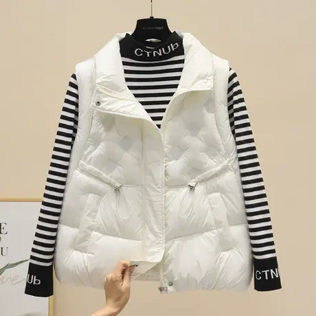 欧洲站羽绒棉马甲短款2023年新款羽绒棉服女收腰显瘦立领马夹外套图片