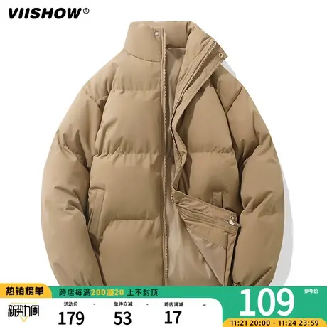 VIISHOW冬季宽松棉服男保暖加厚面包服美式男生痞帅棉衣潮牌衣服商品大图