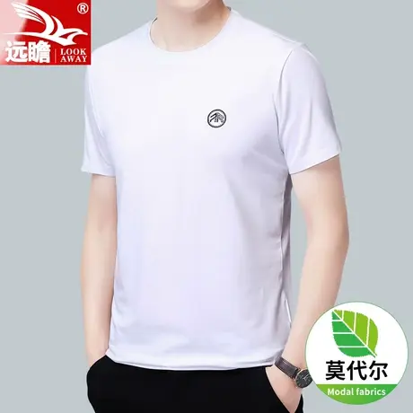 男士夏天圆领t恤男短袖2022新款休闲夏季薄款半袖男高端上衣男款图片