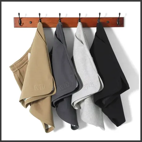 五分运动休闲短裤男款宽松外穿夏季薄款中裤子潮牌男士针织大裤衩商品大图