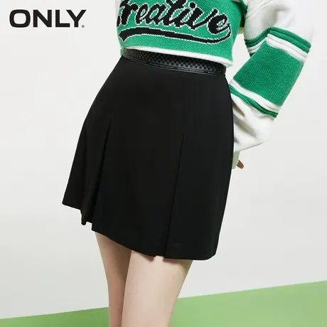 ONLY奥莱夏季淑女气质短款高腰黑色显瘦半身裙女图片